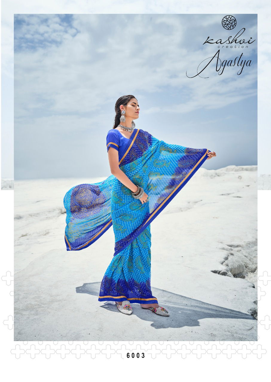  Kashvi Agastya Silk Latest Designer Casual Wear Georgette With Fancy Less Printed Saree Collection